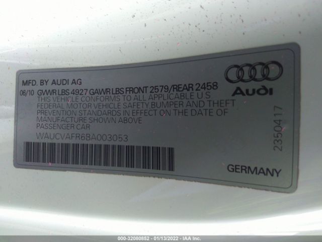 Photo 8 VIN: WAUCVAFR6BA003053 - AUDI S5 