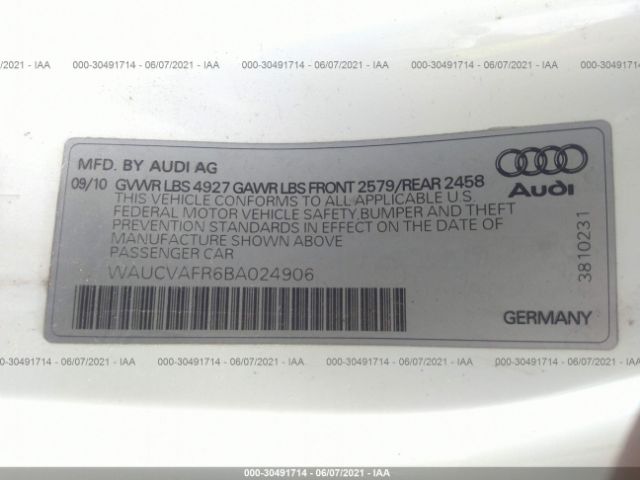 Photo 8 VIN: WAUCVAFR6BA024906 - AUDI S5 