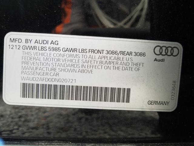 Photo 9 VIN: WAUD2AFD0DN020721 - AUDI S8 QUATTRO 