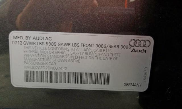 Photo 9 VIN: WAUD2AFD2DN007422 - AUDI S8 