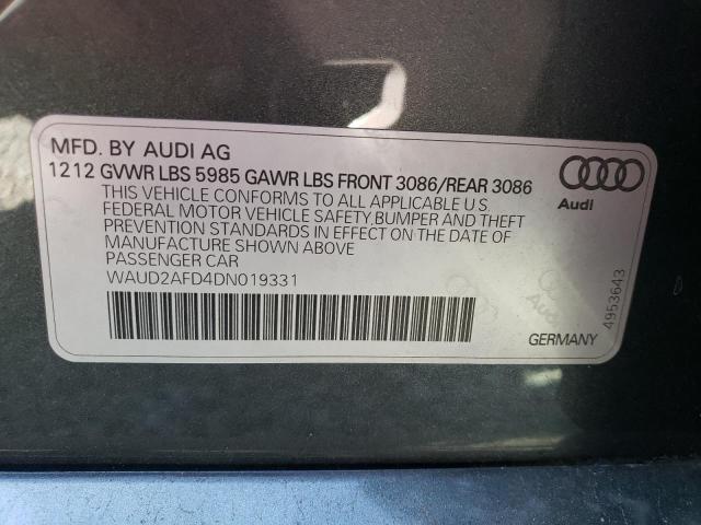 Photo 11 VIN: WAUD2AFD4DN019331 - AUDI S8 