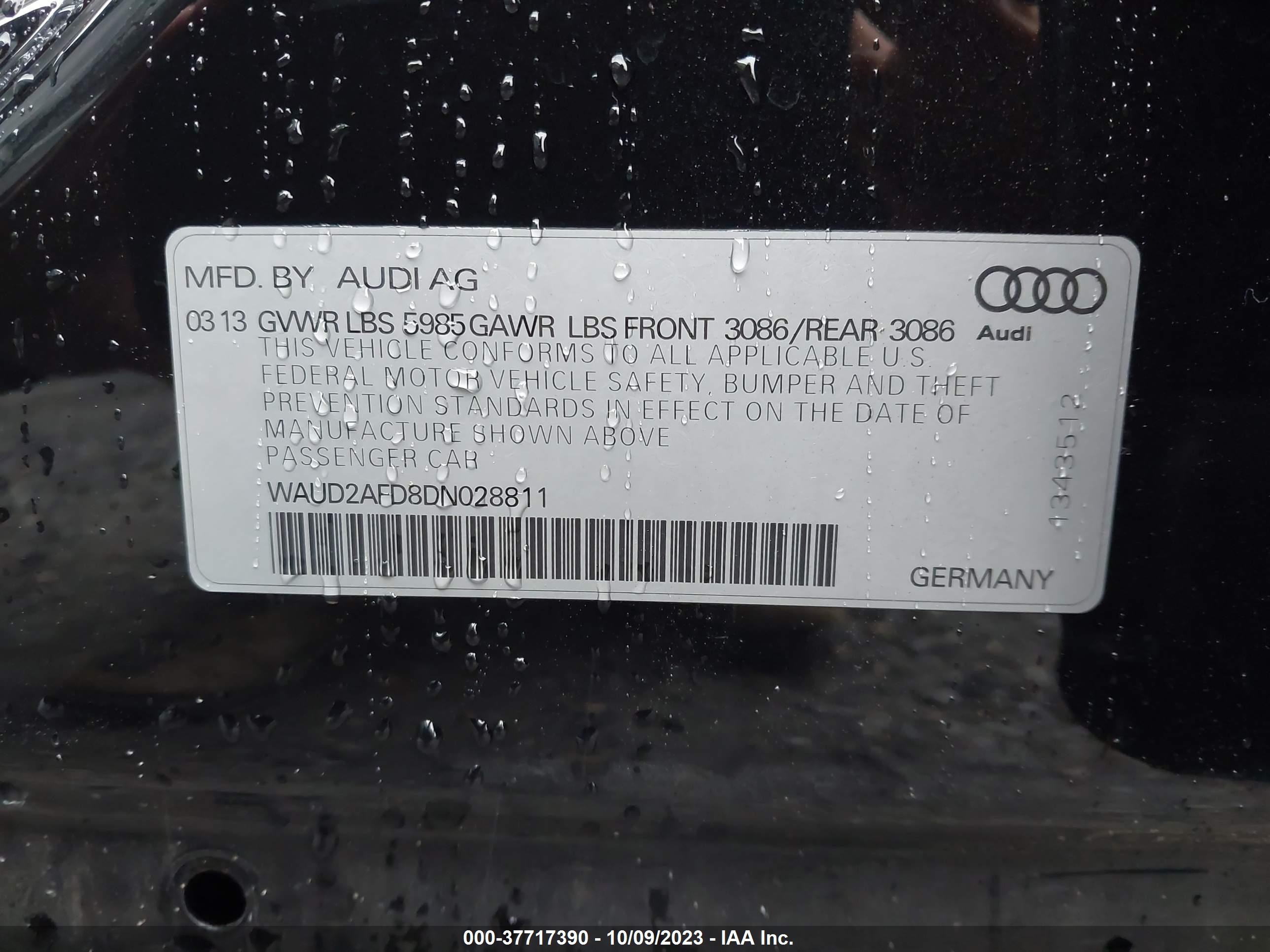 Photo 8 VIN: WAUD2AFD8DN028811 - AUDI S8 