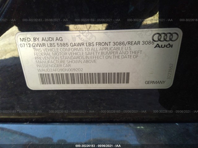 Photo 8 VIN: WAUD2AFD9DN009202 - AUDI S8 