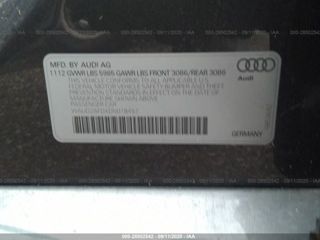 Photo 8 VIN: WAUD2AFDXDN018457 - AUDI S8 