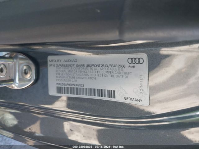 Photo 8 VIN: WAUD2AFH3HN002822 - AUDI A5 