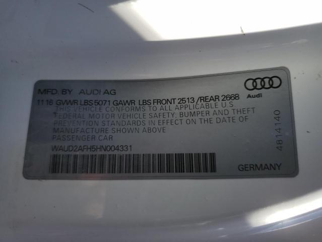 Photo 9 VIN: WAUD2AFH5HN004331 - AUDI A5 SPORT 