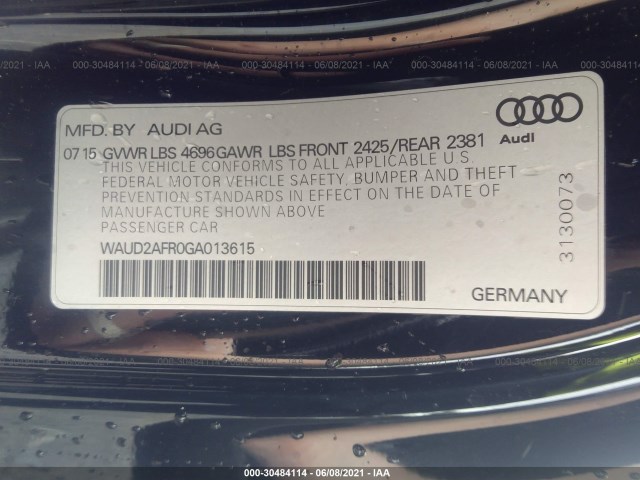 Photo 8 VIN: WAUD2AFR0GA013615 - AUDI A5 