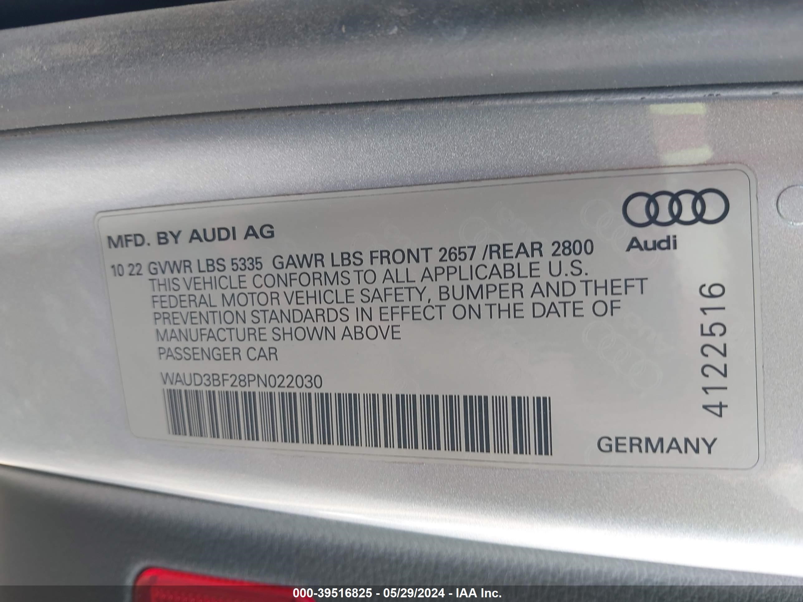 Photo 8 VIN: WAUD3BF28PN022030 - AUDI A6 