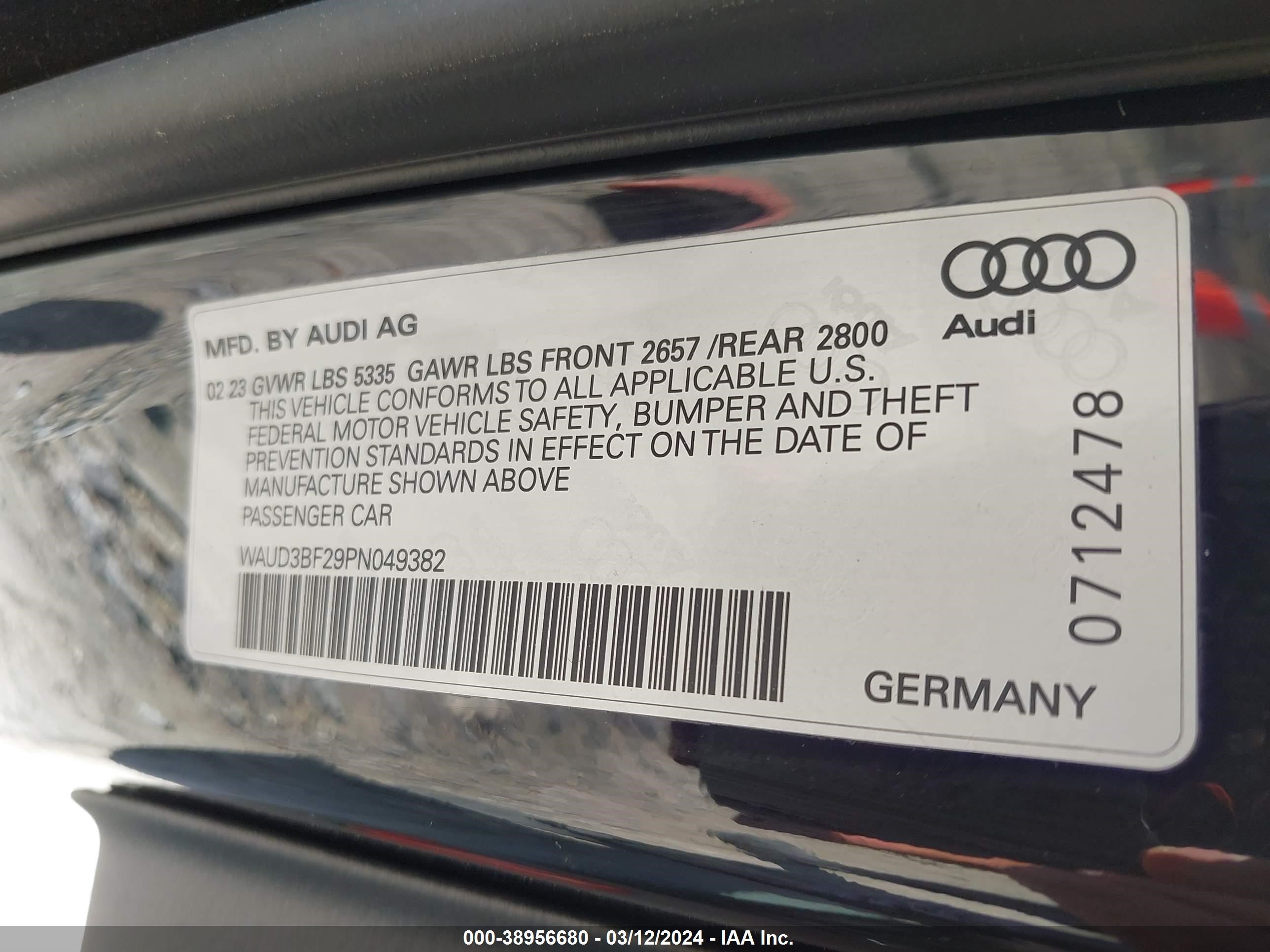 Photo 8 VIN: WAUD3BF29PN049382 - AUDI A6 