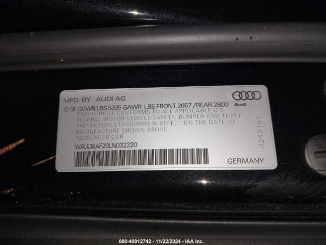 Photo 8 VIN: WAUD8AF20LN032220 - AUDI A6 