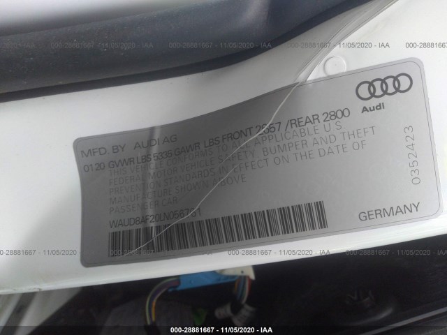 Photo 8 VIN: WAUD8AF20LN056761 - AUDI A6 