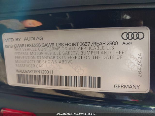 Photo 8 VIN: WAUD8AF27KN129011 - AUDI A6 