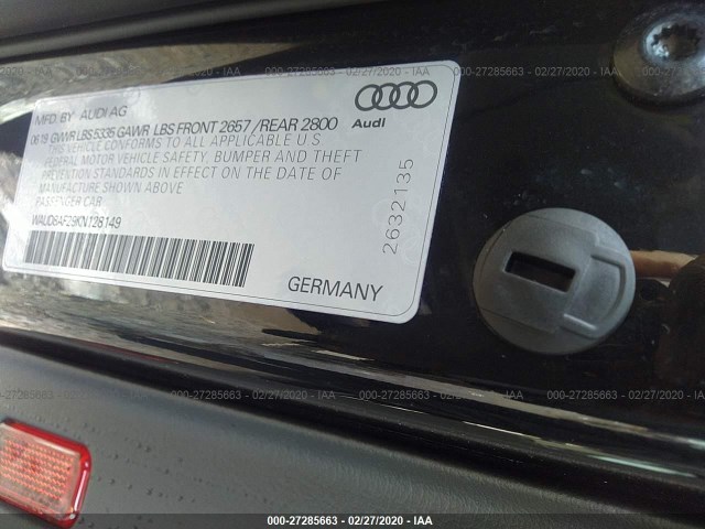 Photo 8 VIN: WAUD8AF29KN128149 - AUDI A6 