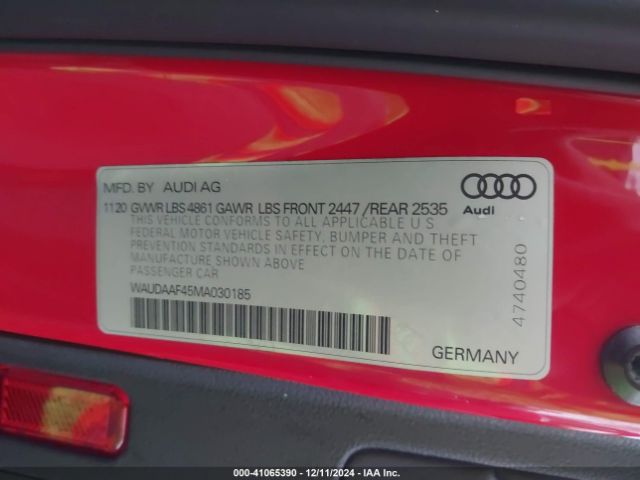 Photo 8 VIN: WAUDAAF45MA030185 - AUDI A4 