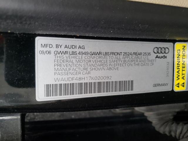 Photo 9 VIN: WAUDF48H17K020092 - AUDI A4 2.0T CA 