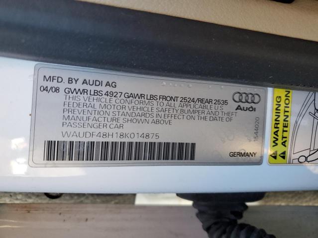 Photo 11 VIN: WAUDF48H18K014875 - AUDI A4 