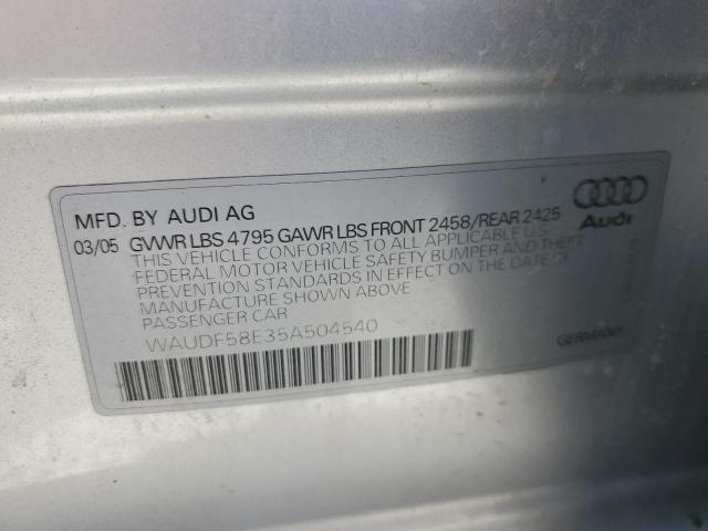 Photo 11 VIN: WAUDF58E35A504540 - AUDI A4 2.0T QU 