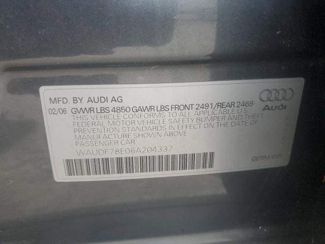 Photo 11 VIN: WAUDF78E06A204337 - AUDI A4 2.0T QU 