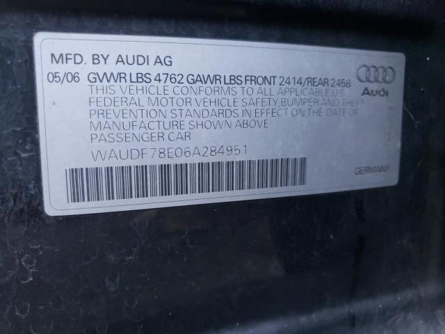 Photo 9 VIN: WAUDF78E06A284951 - AUDI A4 2.0T QU 