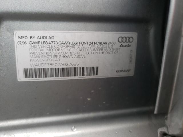 Photo 9 VIN: WAUDF78E07A037656 - AUDI A4 2.0T QU 