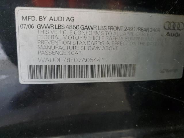 Photo 11 VIN: WAUDF78E07A054411 - AUDI A4 2.0T QU 