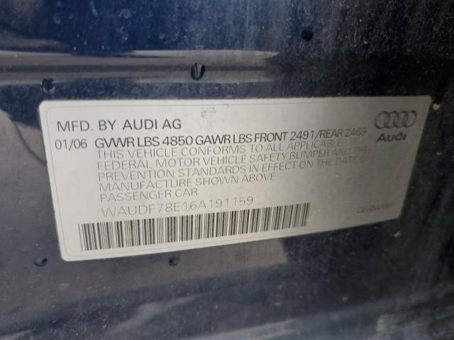 Photo 11 VIN: WAUDF78E16A191159 - AUDI A4 2.0T QU 