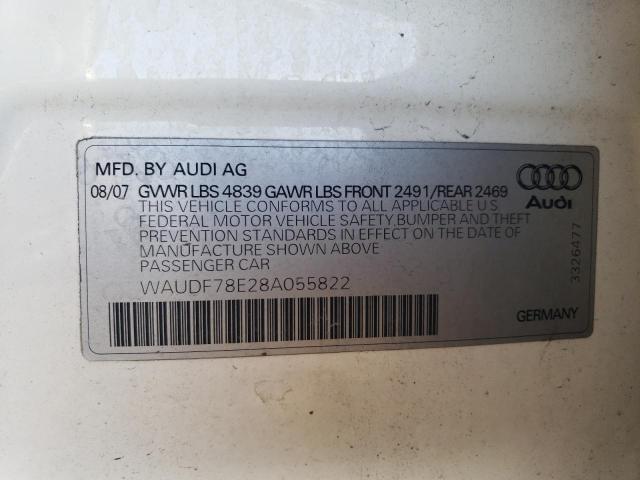 Photo 11 VIN: WAUDF78E28A055822 - AUDI A4 