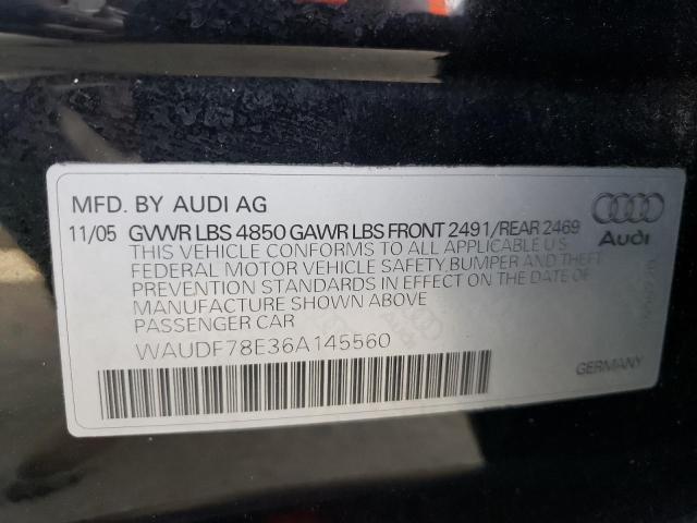 Photo 9 VIN: WAUDF78E36A145560 - AUDI A4 2.0T QU 