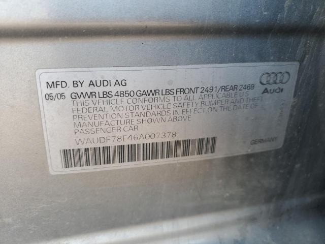 Photo 11 VIN: WAUDF78E46A007378 - AUDI A4 2.0T QU 