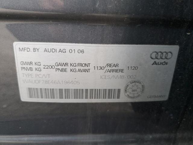 Photo 12 VIN: WAUDF78E46A196405 - AUDI A4 