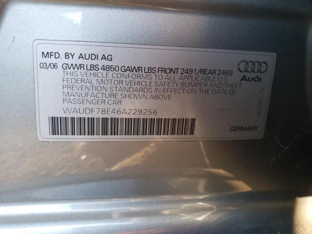 Photo 11 VIN: WAUDF78E46A229256 - AUDI A4 