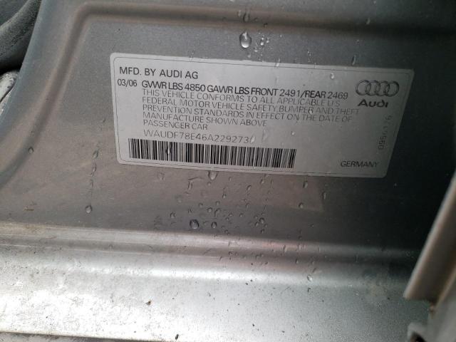 Photo 9 VIN: WAUDF78E46A229273 - AUDI A4 2.0T QU 