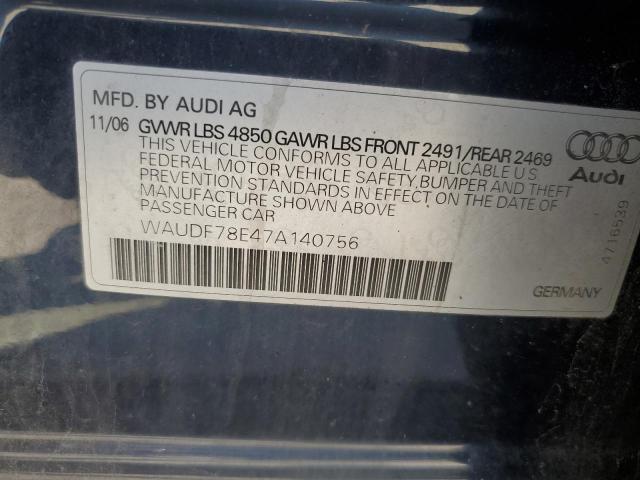 Photo 11 VIN: WAUDF78E47A140756 - AUDI A4 2.0T QU 