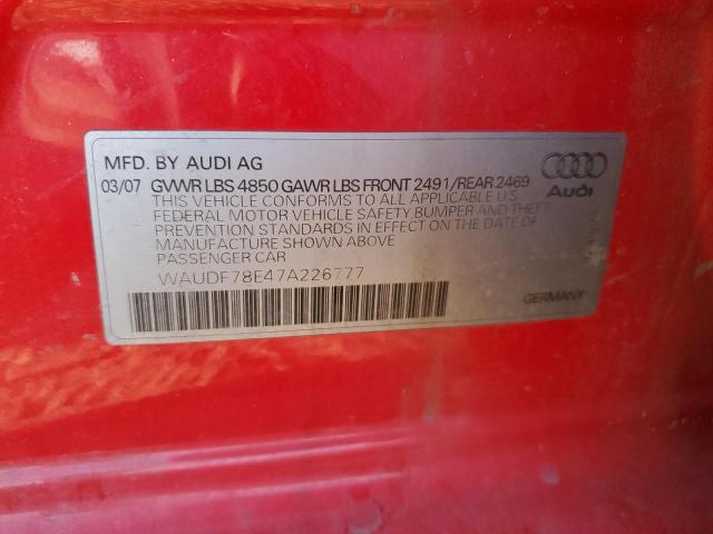 Photo 11 VIN: WAUDF78E47A226777 - AUDI A4 2.0T QU 