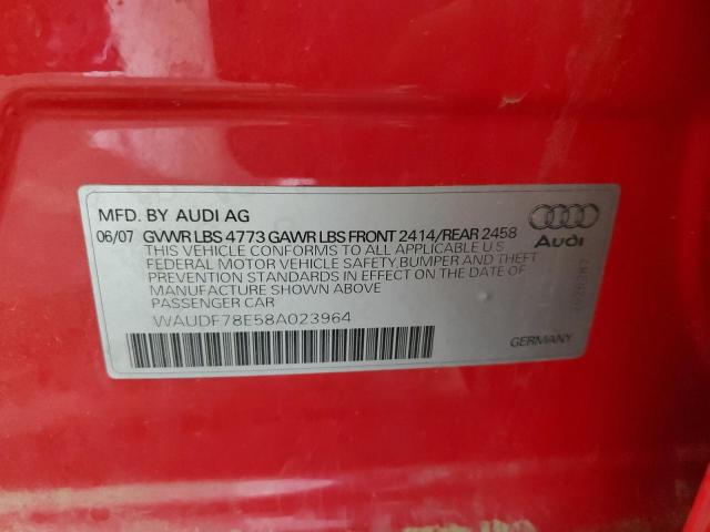 Photo 11 VIN: WAUDF78E58A023964 - AUDI A4 2.0T QU 