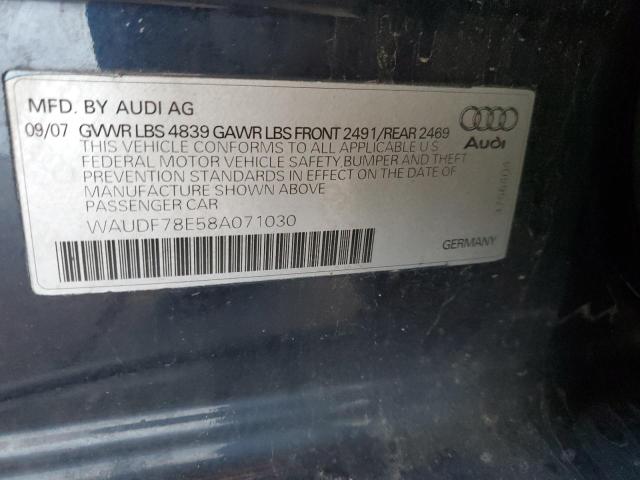 Photo 11 VIN: WAUDF78E58A071030 - AUDI A4 