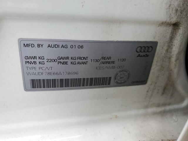 Photo 12 VIN: WAUDF78E66A178696 - AUDI A4 