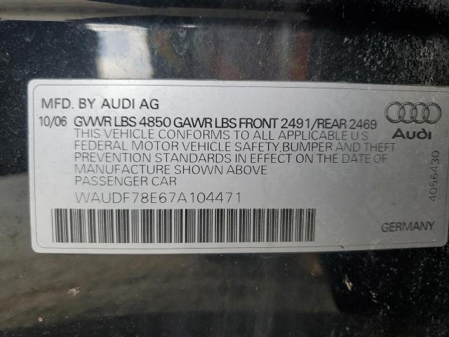 Photo 11 VIN: WAUDF78E67A104471 - AUDI A4 