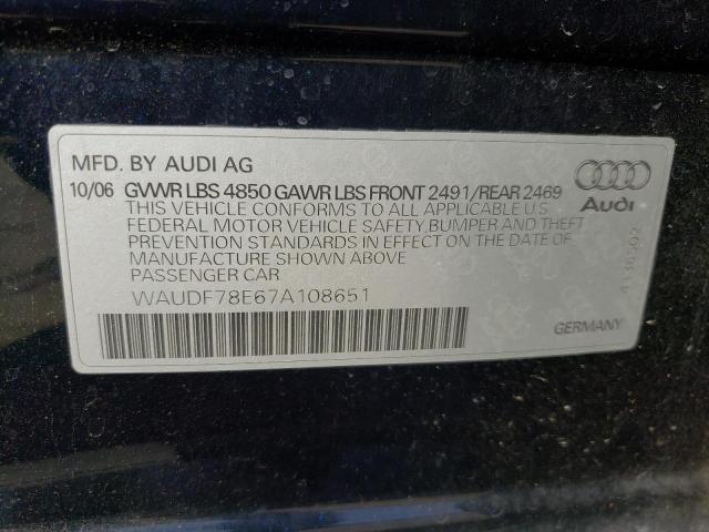 Photo 9 VIN: WAUDF78E67A108651 - AUDI A4 2.0T QU 