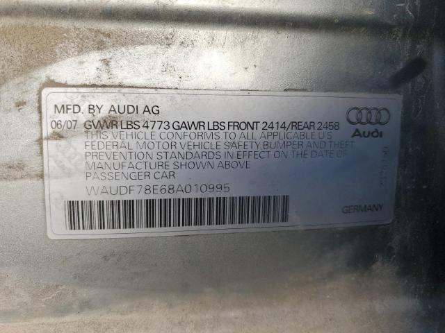 Photo 11 VIN: WAUDF78E68A010995 - AUDI A4 2.0T QU 