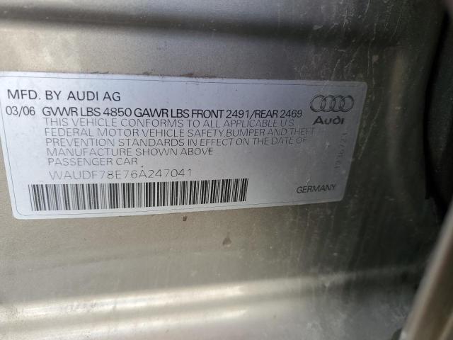 Photo 11 VIN: WAUDF78E76A247041 - AUDI A4 2.0T QU 