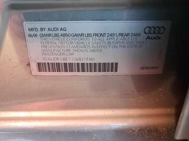 Photo 11 VIN: WAUDF78E77A007490 - AUDI A4 