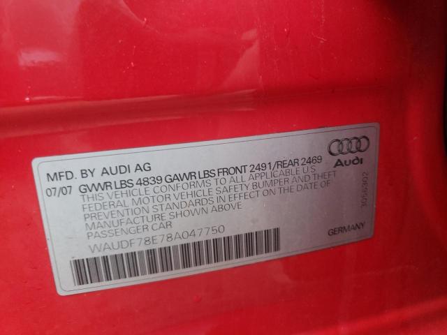 Photo 9 VIN: WAUDF78E78A047750 - AUDI A4 2.0T QU 