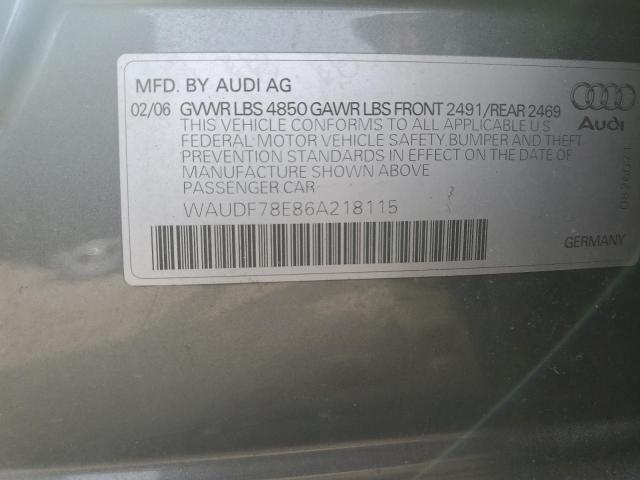 Photo 11 VIN: WAUDF78E86A218115 - AUDI A4 2.0T QU 