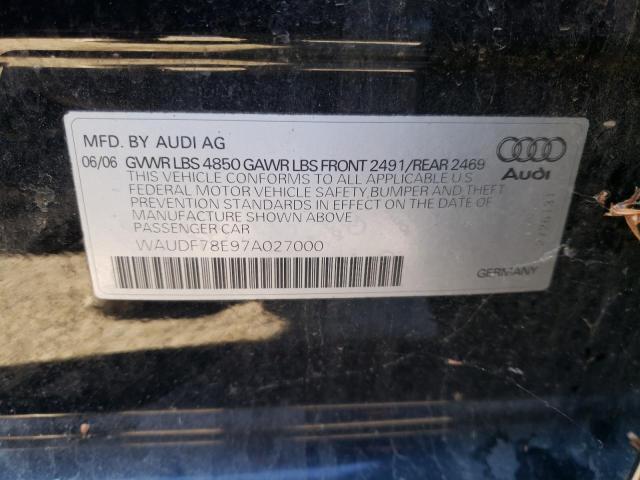 Photo 11 VIN: WAUDF78E97A027000 - AUDI A4 