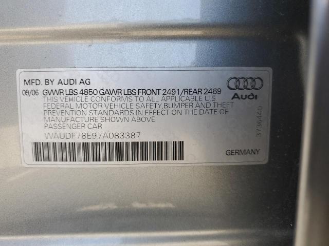 Photo 11 VIN: WAUDF78E97A083387 - AUDI A4 2.0T QU 