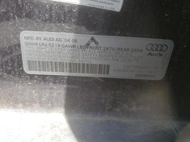 Photo 9 VIN: WAUDG74F15N119672 - AUDI A6 3.2 QUA 