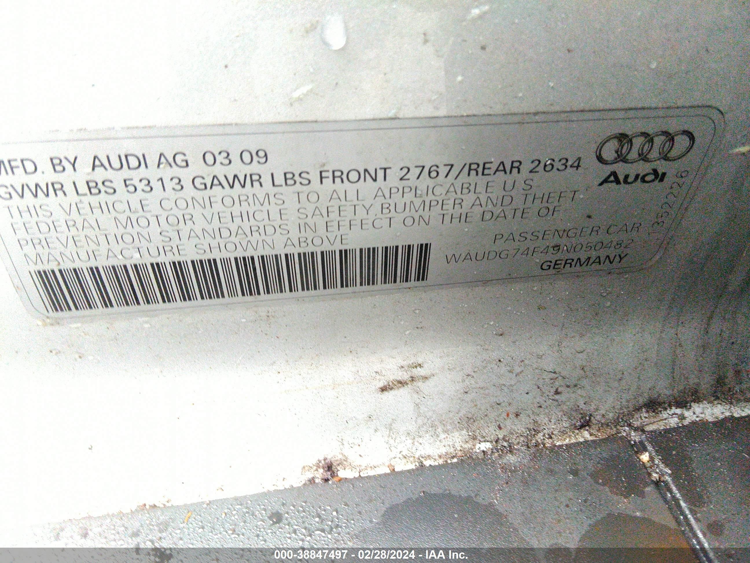 Photo 8 VIN: WAUDG74F49N050482 - AUDI A6 