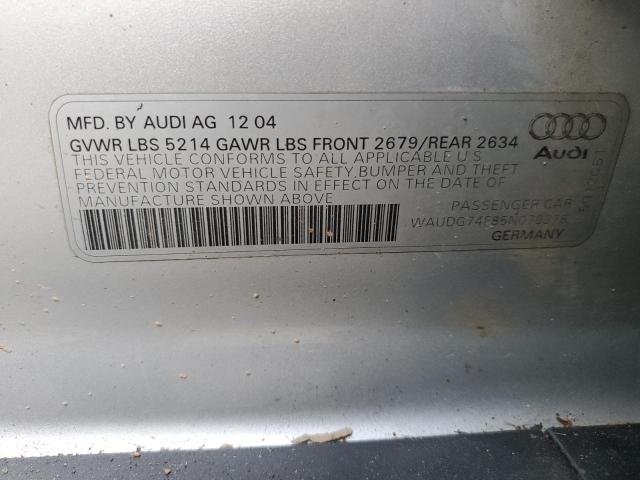 Photo 12 VIN: WAUDG74F85N079378 - AUDI A6 3.2 QUA 