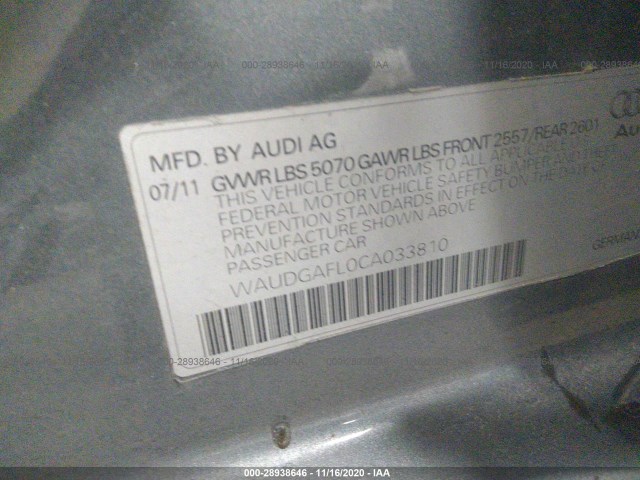 Photo 8 VIN: WAUDGAFL0CA033810 - AUDI S4 PREMIUM 